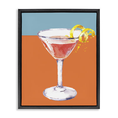 Cocktail on Blocked Hues Floating Frame, design by Susan Jill
