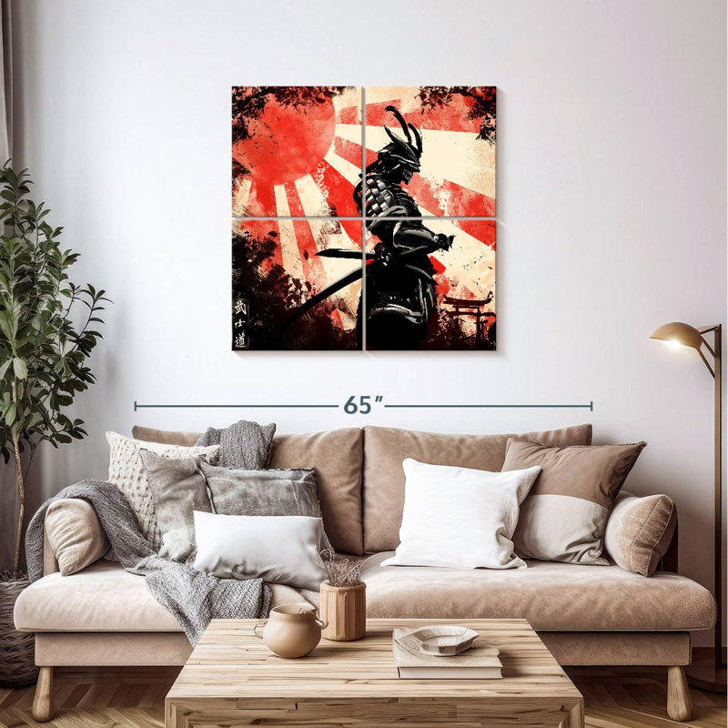 Leisha Samurai Holding Katana, 38" H x 38" W