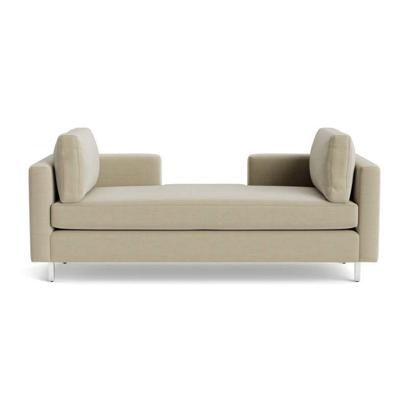 Hunter Bench, Performance Linen - Flax, Polished Stainless Steel