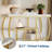 Modern 4-Tier Console Table with Storage Shelves – Narrow Entryway Sofa Table, Metal Geometric Frame, Rustic Wood Top, Accent Furniture for Living Room, Hallway, Apartment, Gold Tube + Marble White