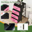 4 Drawer Vertical Storage Dresser Pink Heart Star Neon Glow Sparkling Accents with Wood Top Fabric Pull Drawers