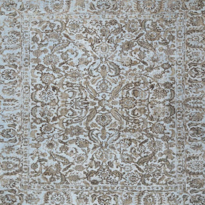 Tapis floral bleu / gris Floral