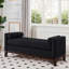 Grand repose-pieds rembourré en tissu Boucle avec coussins, banc de fenêtre rembourré pour le salon, banc de vestibule - noir-129757730-129757737