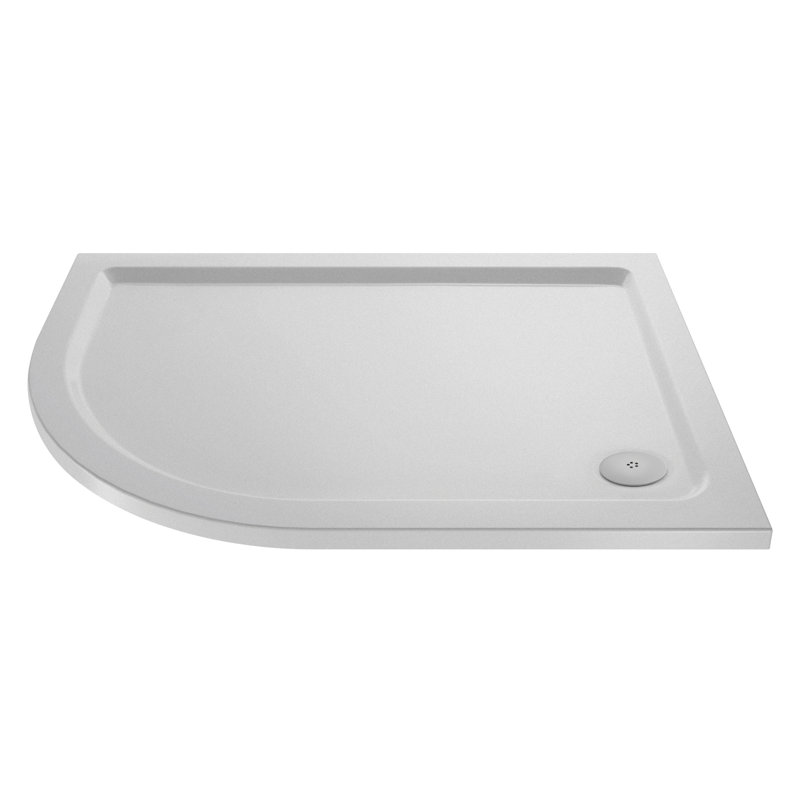 Slip Resistant Offset Quadrant Shower Tray LH 1200 X 800Mm, 4cm H x 76cm W x 90cm D