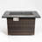 44" Propane Gas Fire Pit Table, 50000 BTU Rectangular Fire Pit, Tile Tabletop With Beautiful Wicker Base For Outside Patio Deck Garden Courtyard