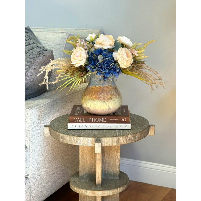 Hydrangea and Ranunculus Arranged in Decorative Vase
