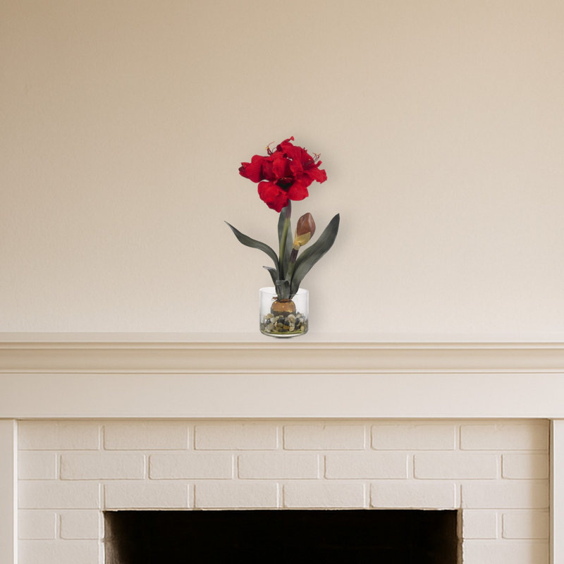 Arrangement en soie Amaryllis avec vase