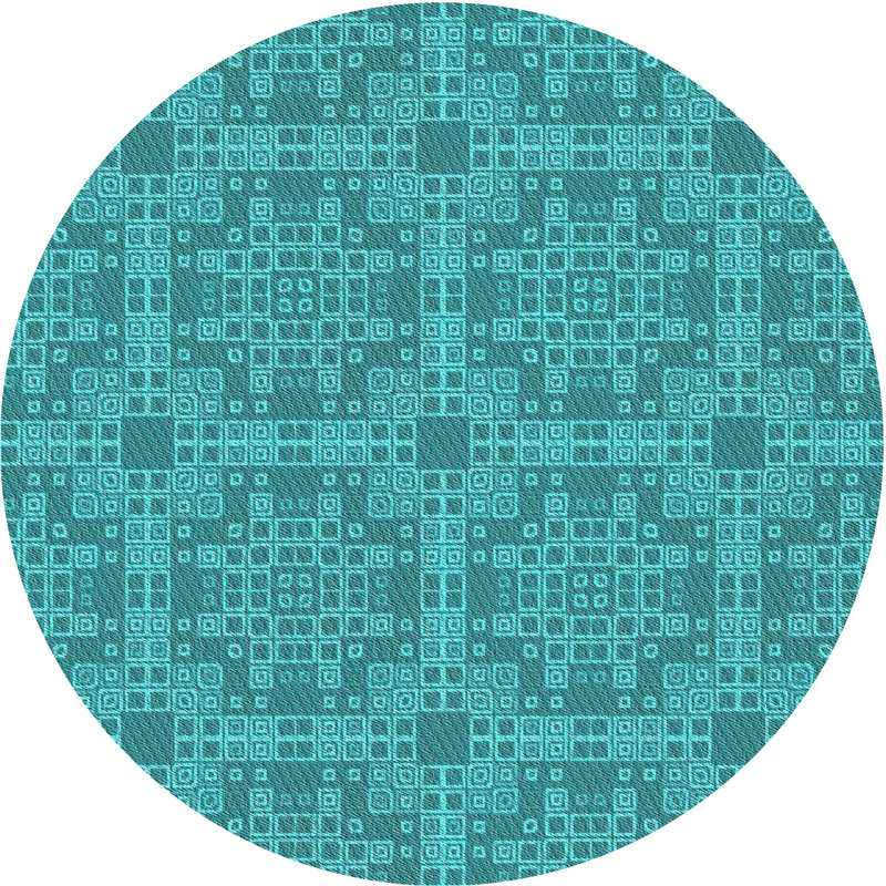 Geometric Indoor Rug, Round 7'