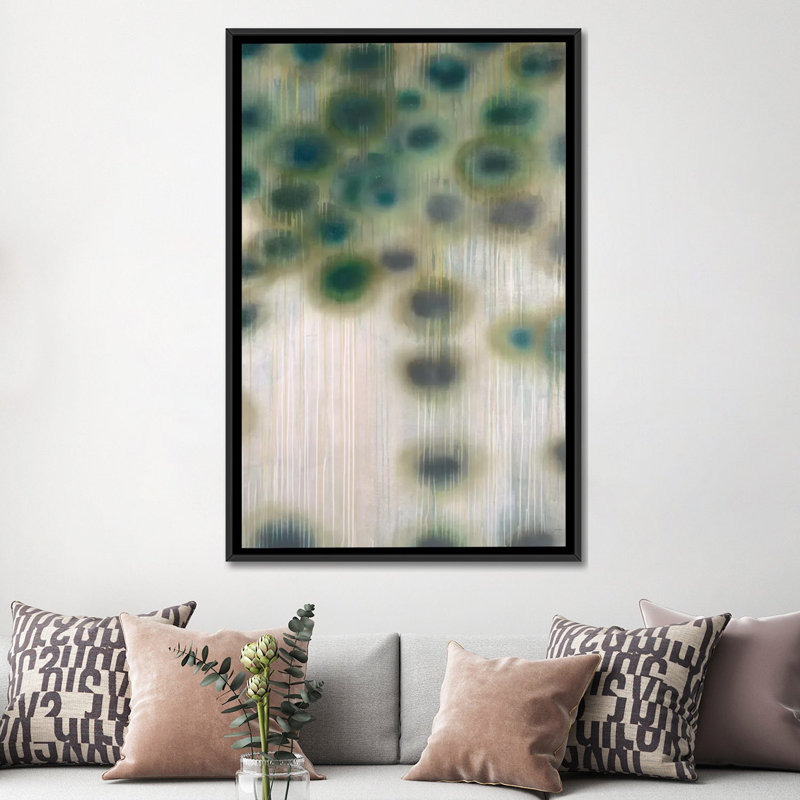 « a drop », reproduction sur toile, H 26 po x l 18 po x P 1,5 po, Toile encadrée noire, Pas de tapis