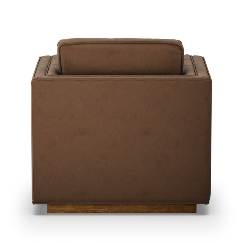 Kiera Swivel Chair-Amici Tobacco, Maestro Cigar Top Grain Leather, Weathered Sepia