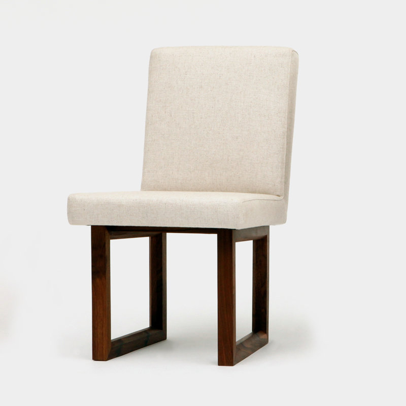 C2 W Upholstered Dining Chair, Creme Linen Blend