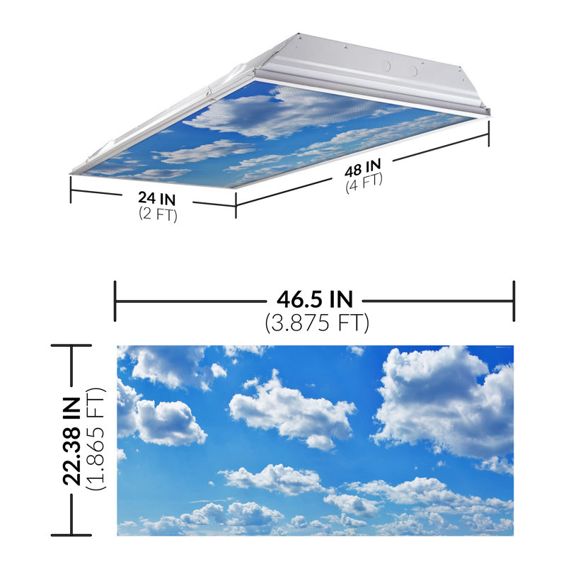 Octo Lights - Fluorescent Light Covers - Flexible Ceiling Light Diffuser Panels - Decorative Clouds - For Classrooms And Offices - 001