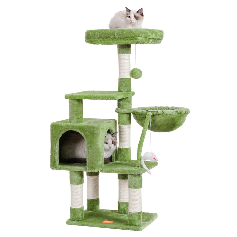 Arbre à chat Faraday, H 43,31 po x l 12,6 po x L 17,32 po, Vert