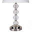 Lampe de table en métal de 28,5 po de hauteur, finition nickel satiné, conception sphérique, abat-jour en lin