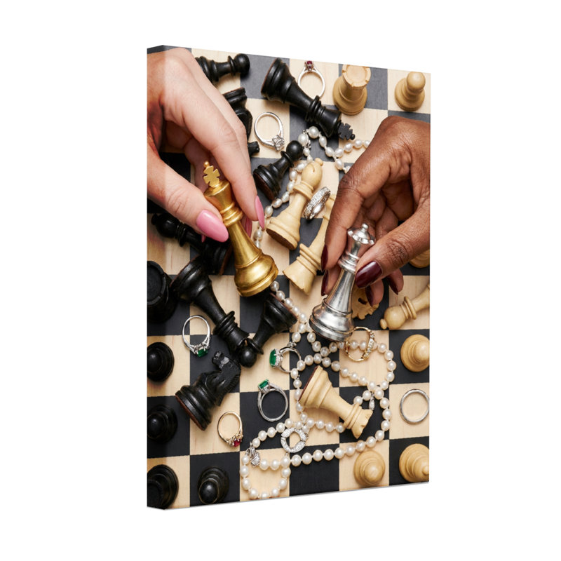 Abstract Chess Pieces Jewelry Hands Pattern