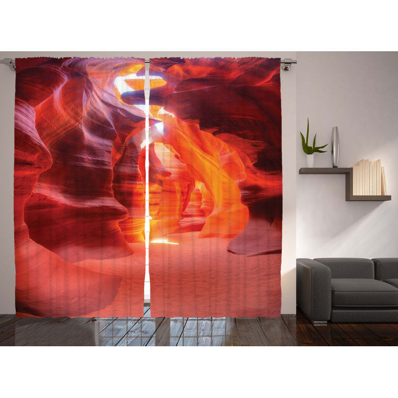 Mcguigan Sunbeam Piercing Through Sandstone at High Noon Semi-Sheer Curtain Panel, 54" W x 96" L