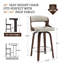 Tabouret de comptoir pivotant 26 po avec pieds en bois Adelene-120965812