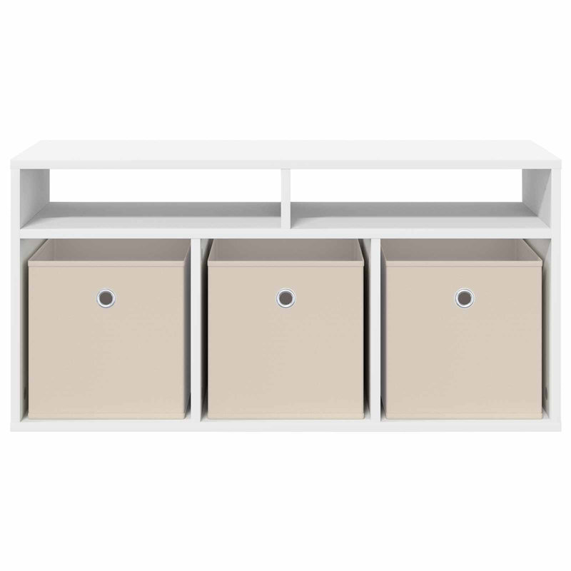 TV Stand, 16.93'' H x 34.25'' W x 10.83'' D, White