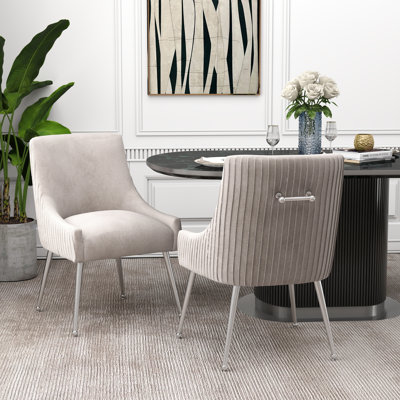 Chaise d'appoint en velours capitonné de 22 po Baudel