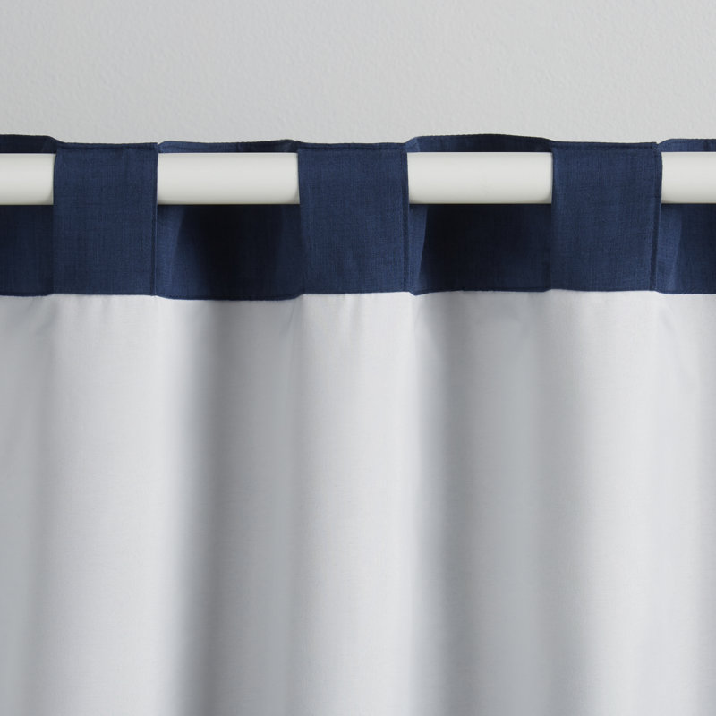 Lauren Ralph Lauren Tyler 100% Blackout Cotton Blend with Lining Back Tab/Rod Pocket Curtain Panel, 50" W x 84" L, Indigo