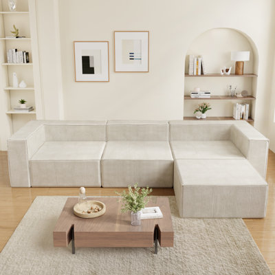 4 Seater Corduroy Sofa