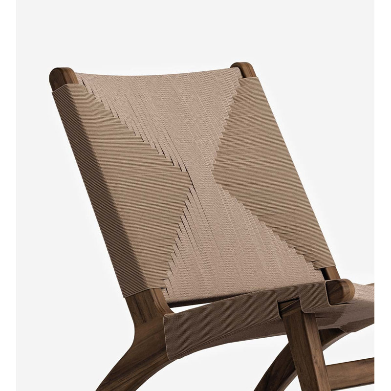 Masaya Lounge Chair, Coffee / Khaki Cross Braided Cord