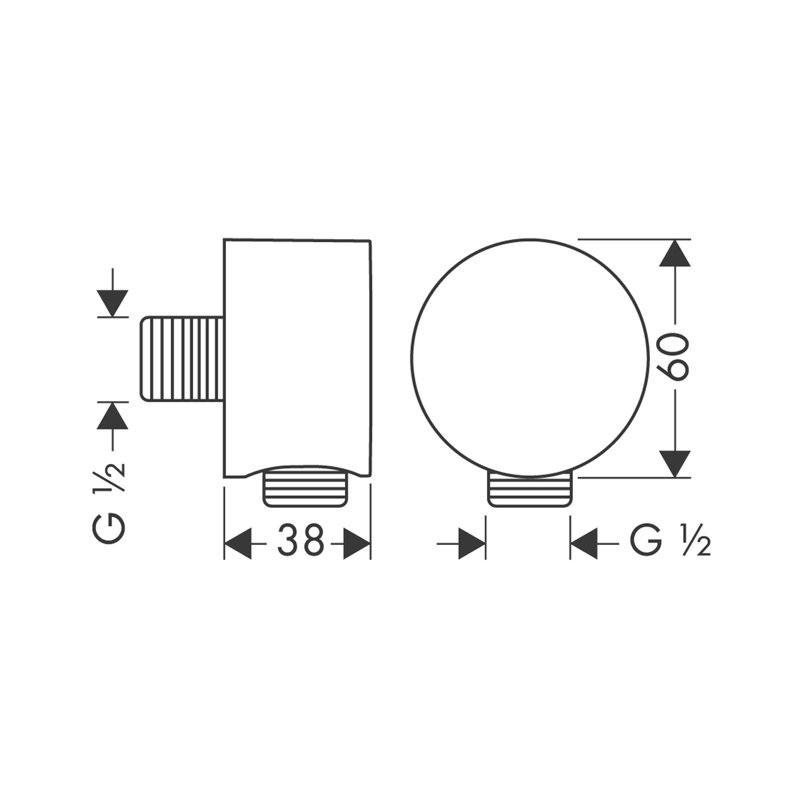 AXOR Showersolutions Wall Outlet With Check Valves, Brushed Black Chrome