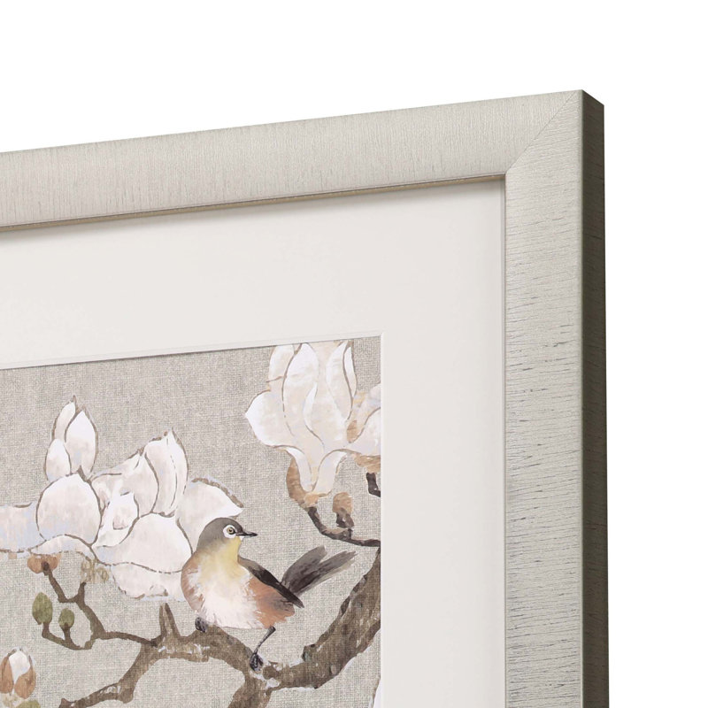 «Magnolia Bloom», art encadré doré, art mural