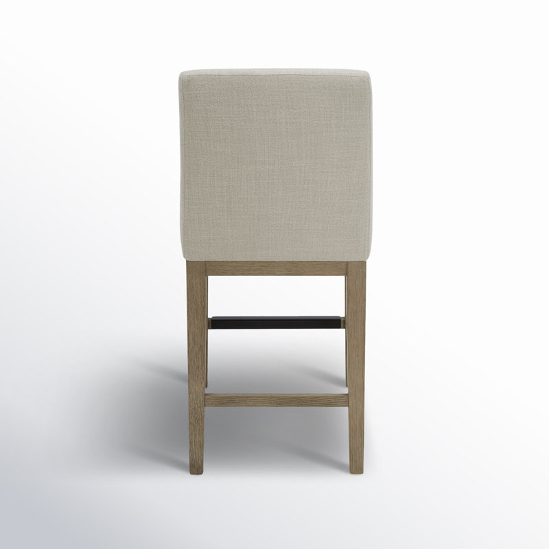 Bethea 26'' H Upholstered Counter Stool, Effie Linen Performance Linen