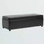 Banc de rangement rembourré en similicuir Cogdill au fini noir, H 14,25 po x l 47 po x P 17,88 po-205645792