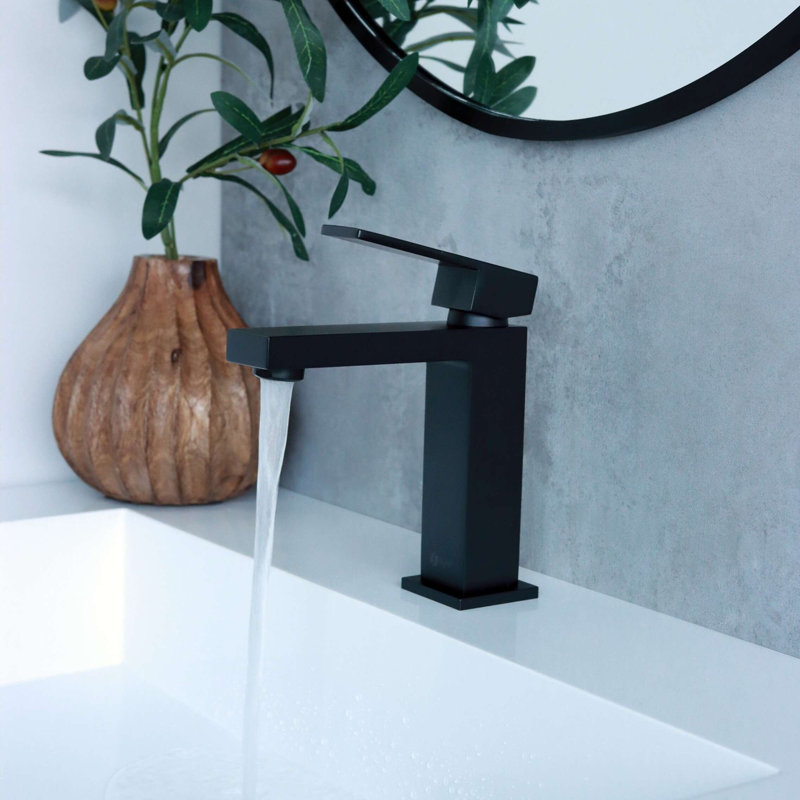 Stylish Single-Handle 6 ½" Matte Black Bathroom Faucet, Matte Black