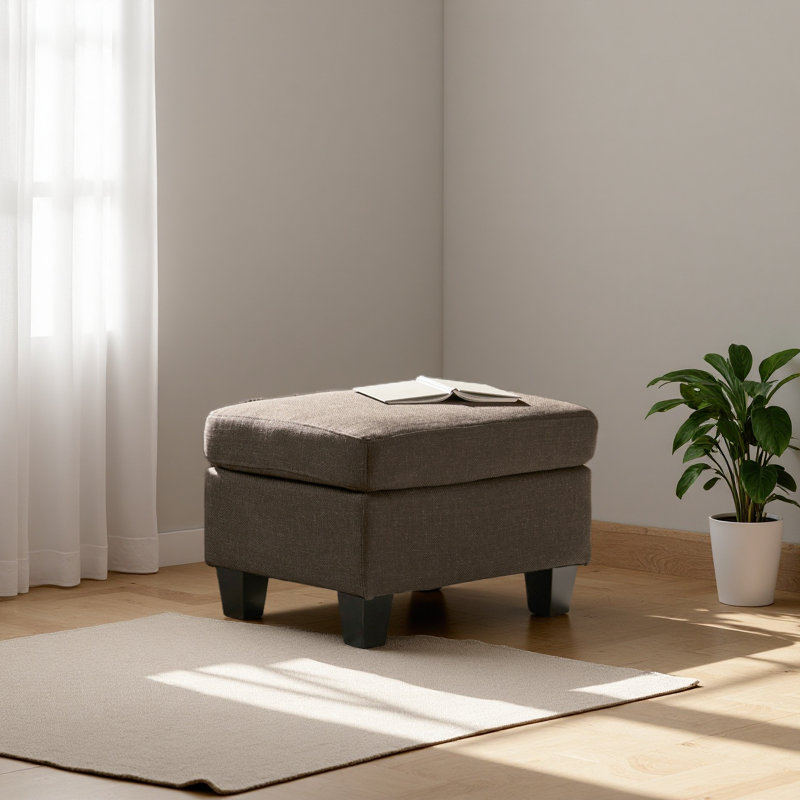 Upholstered Ottoman, Brown