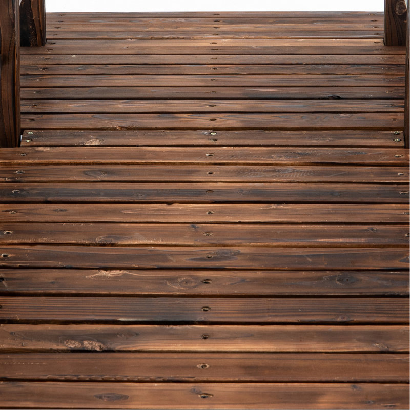 Pont de jardin en bois de sapin de L 60 po x l 26,5 po x H 19 po, avec pont pour charme rustique, cours arrière, jardins et ruisseaux, 19 po, teint, construction stable