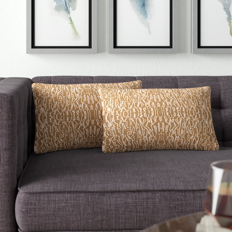 Petite housse de coussin lombaire en satin, Terre