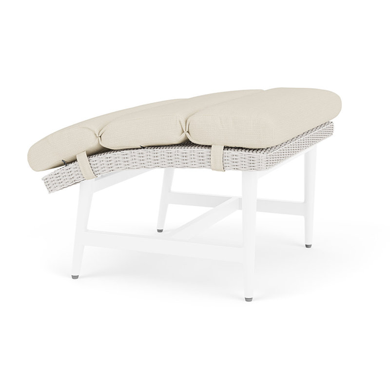 Cascade Outdoor Ottoman, Sailcloth Sailor, White