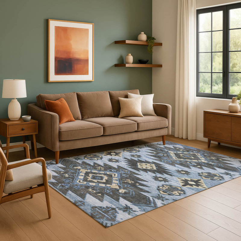 Premium Machine Washable Mayfield AMF1945 Tribal Rug, Rectangle 8' x 10'