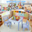 Table en bois pour enfants 4 en 1 et 2 chaises avec tiroirs de rangement et 2 plateaux de table amovibles, compatibles avec les briques Lego et Duplo