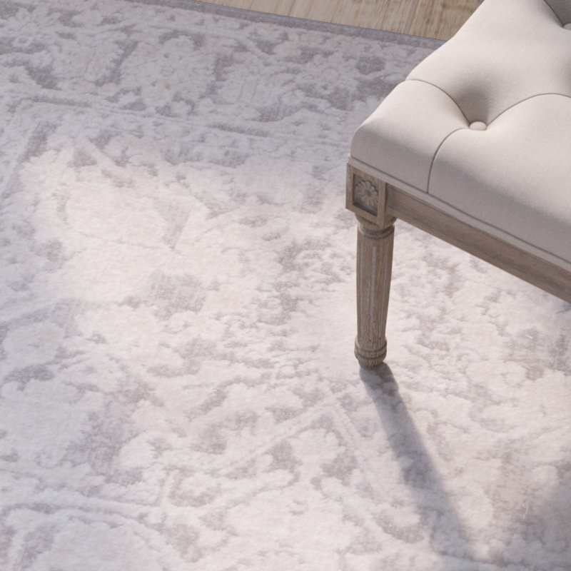 Calidia Oriental Light Gray Area Rug, Rectangle 8' x 10'