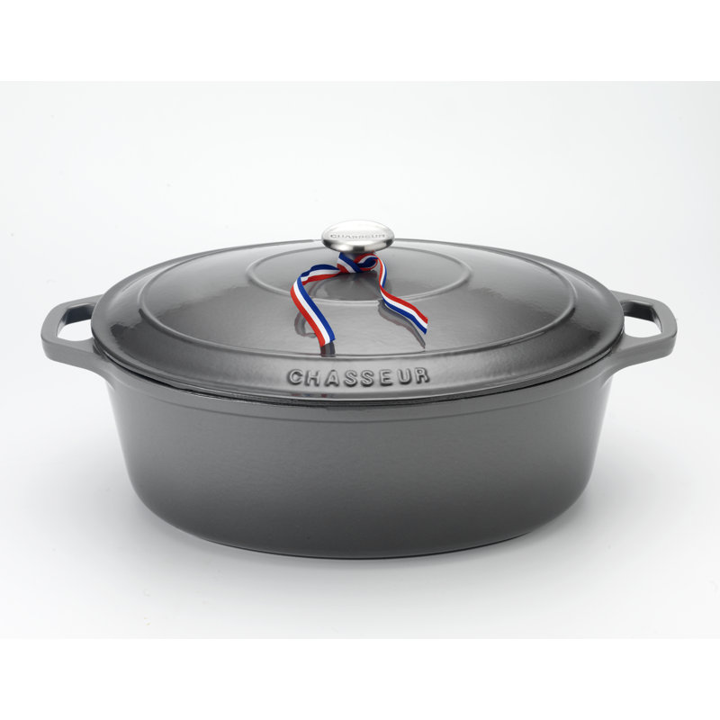 Four en fonte française chasseur, Gris caviar, 6 pte