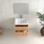 Ensemble de meuble-lavabo flottant 24 po, armoire de salle de bain murale en bois massif avec 2 tiroirs de rangement, lavabo intégré en résine blanche-749409680-749409684