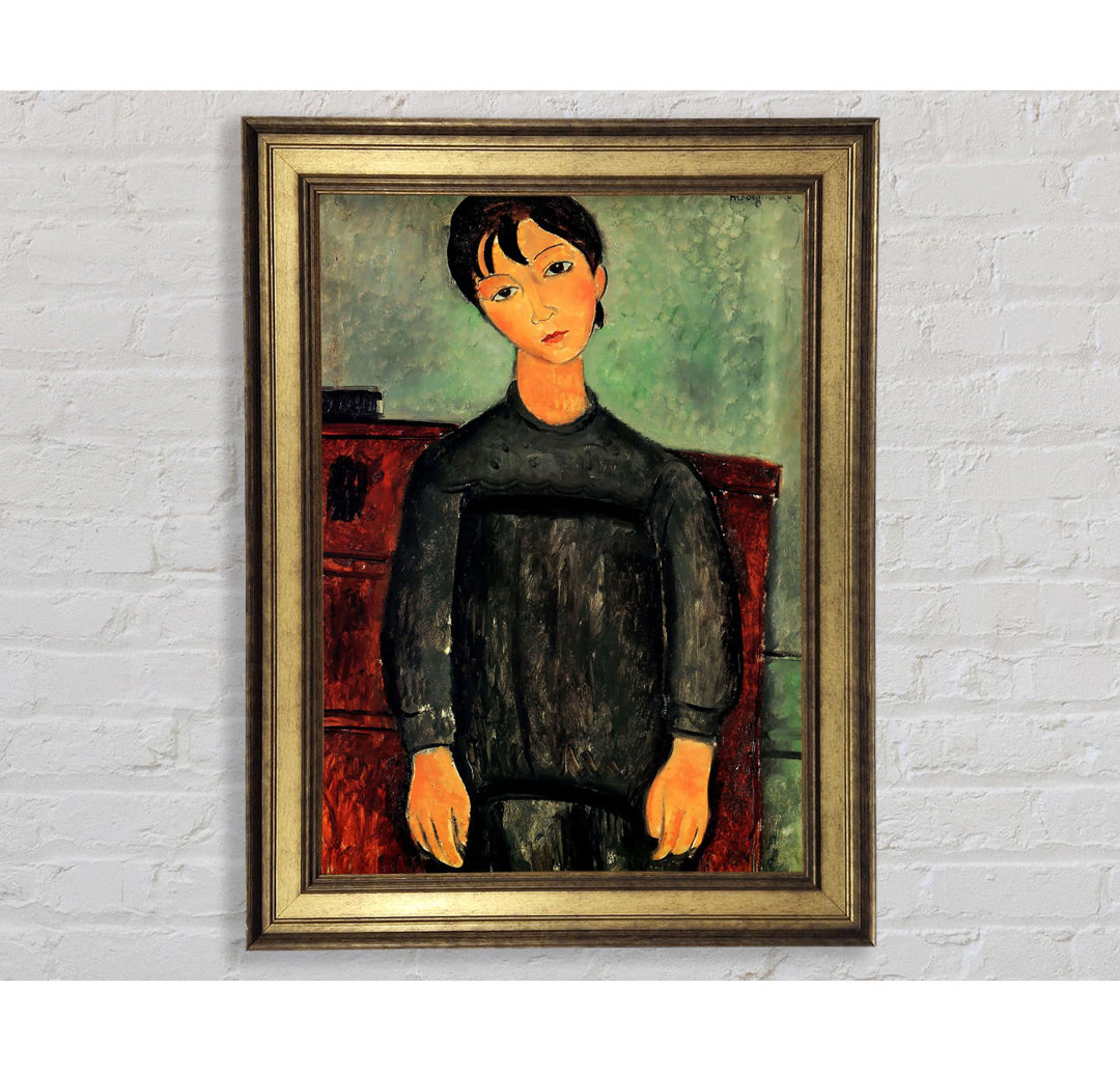 Modigliani Girl With A Black Robe - Einzelner Bilderrahmen Kunstdrucke