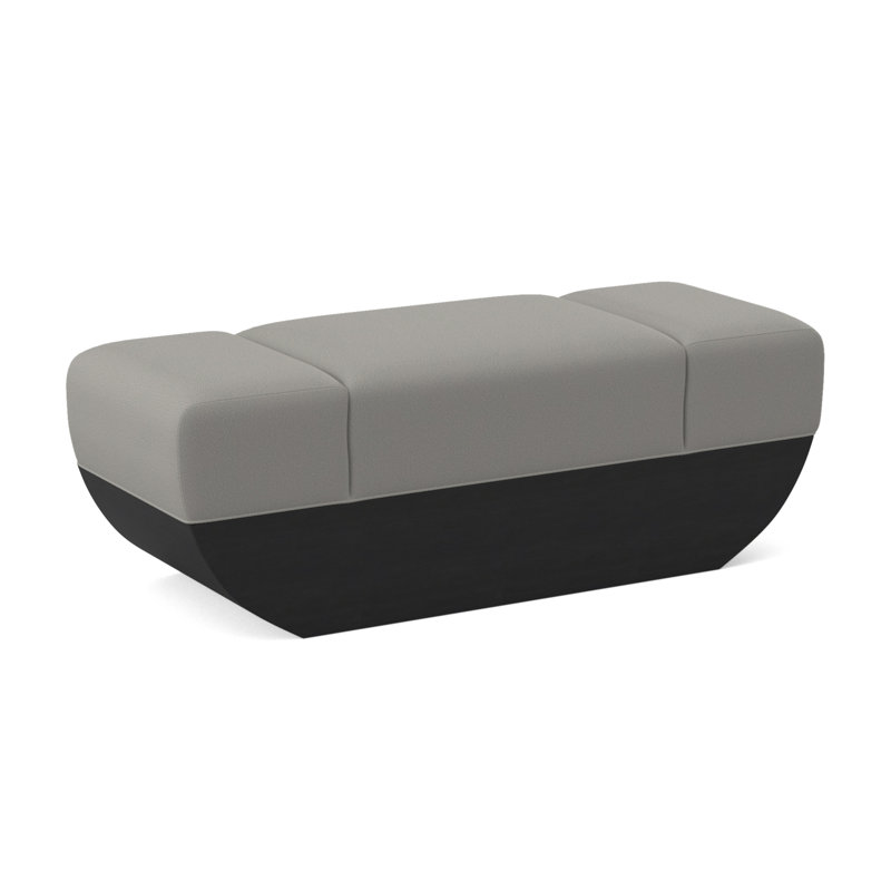 Ark Upholstered Bench, Fizz Ivory 100% Polyester, Espresso
