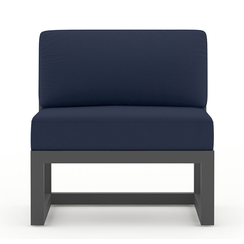 Avion 8 Piece Sectional Seating Group with Sunbrella Cushions, Spectrum Indigo Sunbrella®, Slate