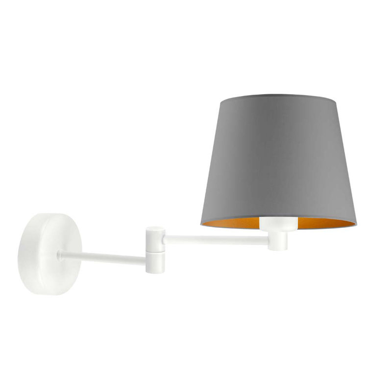 Surratt Steel Swing Arm Sconce, White, Grey