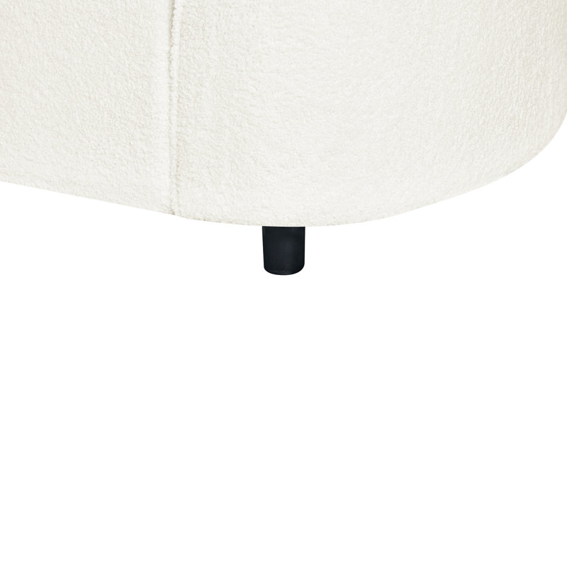 Canapé d'angle incurvé beige de 104 po, 4 places, revêtement Boucl, structure robuste, siège convivial, spacieux