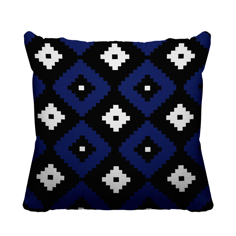Coussin intérieur / extérieur Nosi, L 15 po x H 15 po, Bleu marine