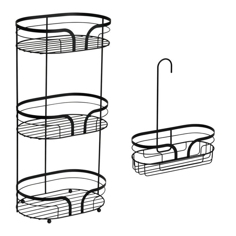 Dante Steel Freestanding Bathroom Shelves, Black