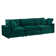 Commix Down Filled Overstuffed Performance Velvet 3-Seater Sofa In Green