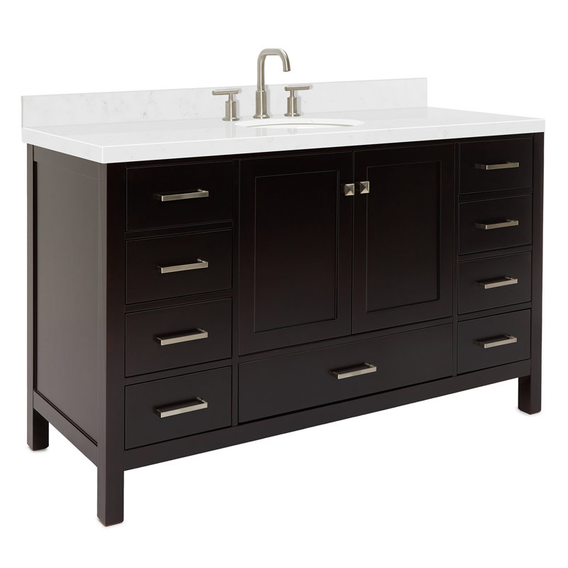 Ensemble de meuble-lavabo simple 60 "60", Oval, Espresso
