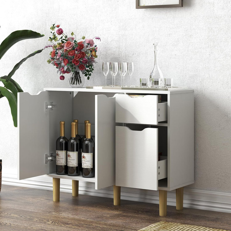 90 cm W Sideboard, White